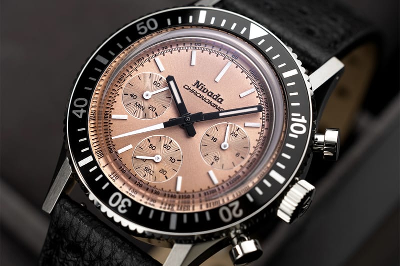 Nivada Grenchen Readies a Salmon Dial Chronoking Mecaquartz Timepiece
