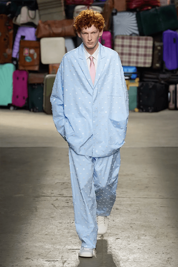 Moschino Spring Summer 2025 Milan Fashion Week menswear runway show Adrian Appiolaza