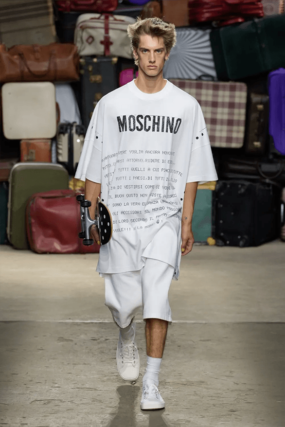 Moschino Spring Summer 2025 Milan Fashion Week menswear runway show Adrian Appiolaza