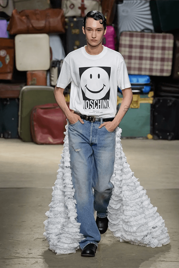 Moschino Spring Summer 2025 Milan Fashion Week menswear runway show Adrian Appiolaza