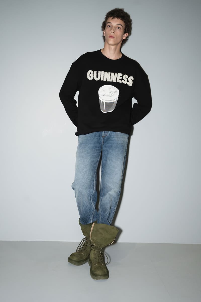 JW Anderson x Guinness Is Good For You collaboration milan fashion week collab knitwear release drop link purchase ready to wear jonathan loewe creative designer irish uk jersey pint beer alcohol