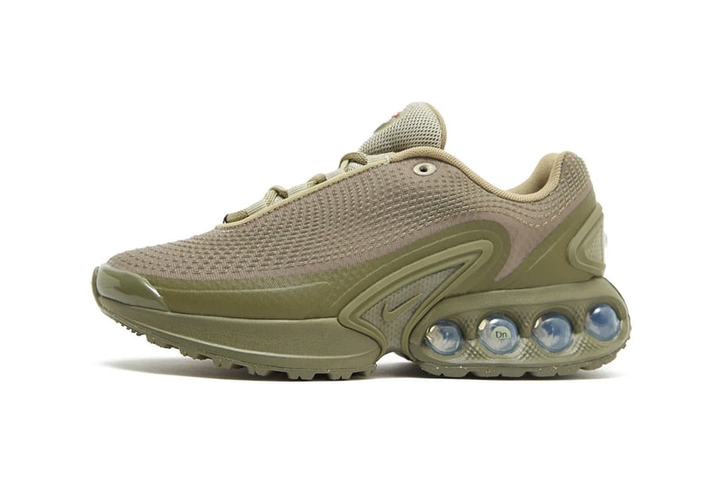 Official Look at the Nike Air Max Dn "Olive" DV3337-200 release info swoosh retro shoe comfort versatile