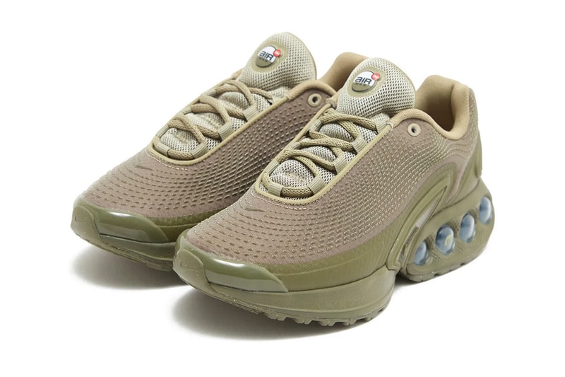 Official Look at the Nike Air Max Dn "Olive" DV3337-200 release info swoosh retro shoe comfort versatile
