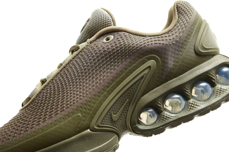 Official Look at the Nike Air Max Dn "Olive" DV3337-200 release info swoosh retro shoe comfort versatile