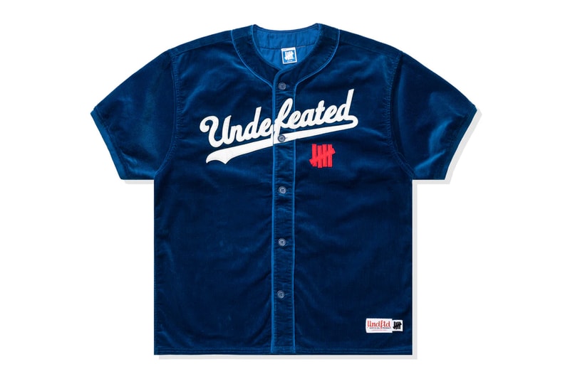 undefeated corduroy baseball jersey dodgers los angeles spoof white blue colorways material purchase price retail photos new clothing shipping globally
