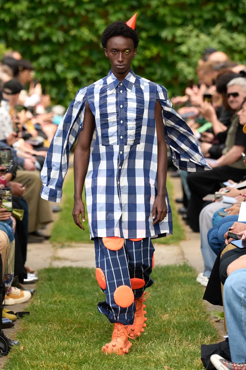 Walter Van Beirendonck Clowns Around for SS25 Collection Paris Fashion Week clown motifs youthful fun roses carnations foliage circus antwerp six