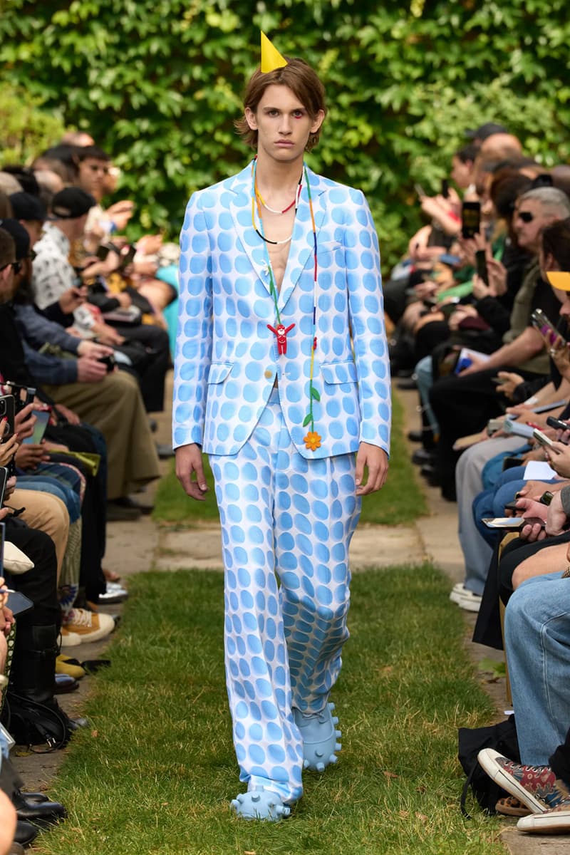 Walter Van Beirendonck Clowns Around for SS25 Collection Paris Fashion Week clown motifs youthful fun roses carnations foliage circus antwerp six