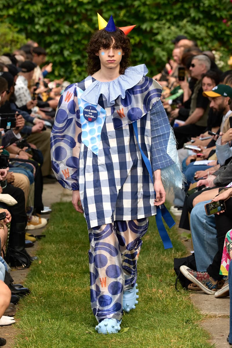 Walter Van Beirendonck Clowns Around for SS25 Collection Paris Fashion Week clown motifs youthful fun roses carnations foliage circus antwerp six