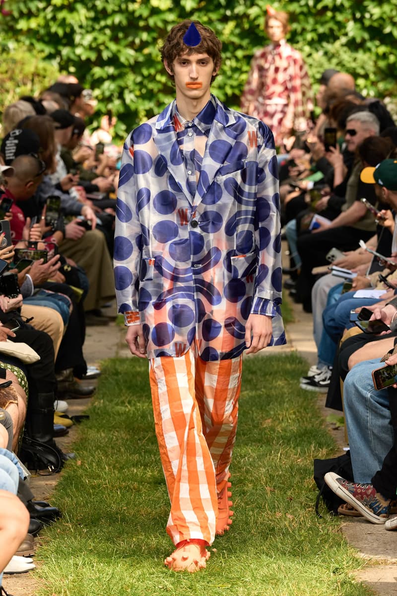 Walter Van Beirendonck Clowns Around for SS25 Collection Paris Fashion Week clown motifs youthful fun roses carnations foliage circus antwerp six