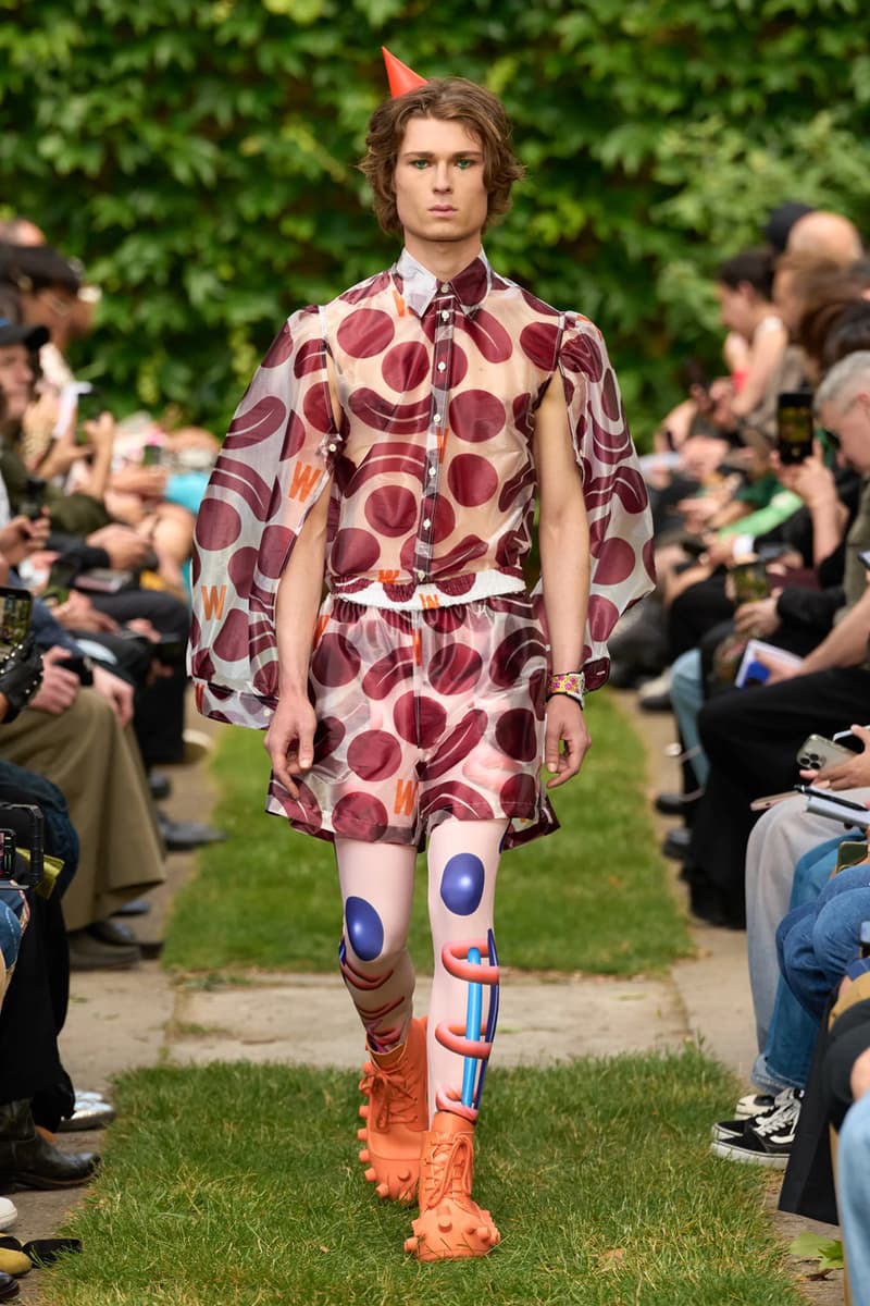 Walter Van Beirendonck Clowns Around for SS25 Collection Paris Fashion Week clown motifs youthful fun roses carnations foliage circus antwerp six