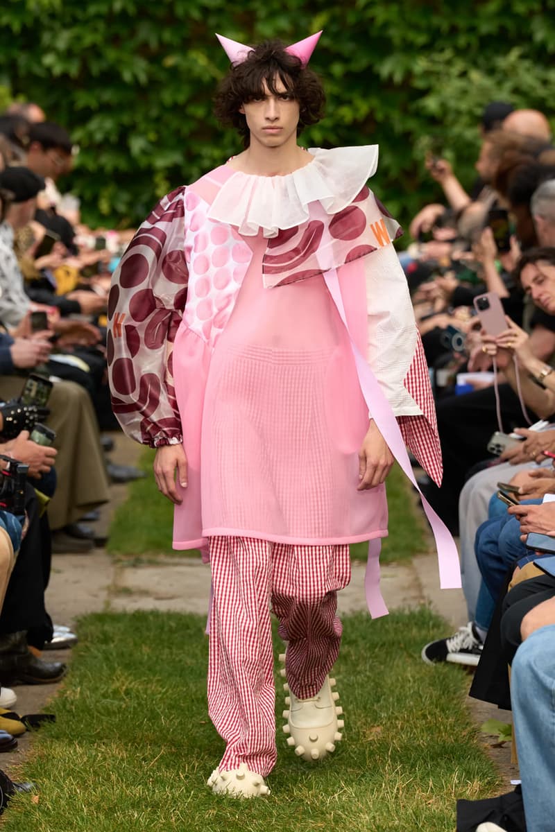 Walter Van Beirendonck Clowns Around for SS25 Collection Paris Fashion Week clown motifs youthful fun roses carnations foliage circus antwerp six