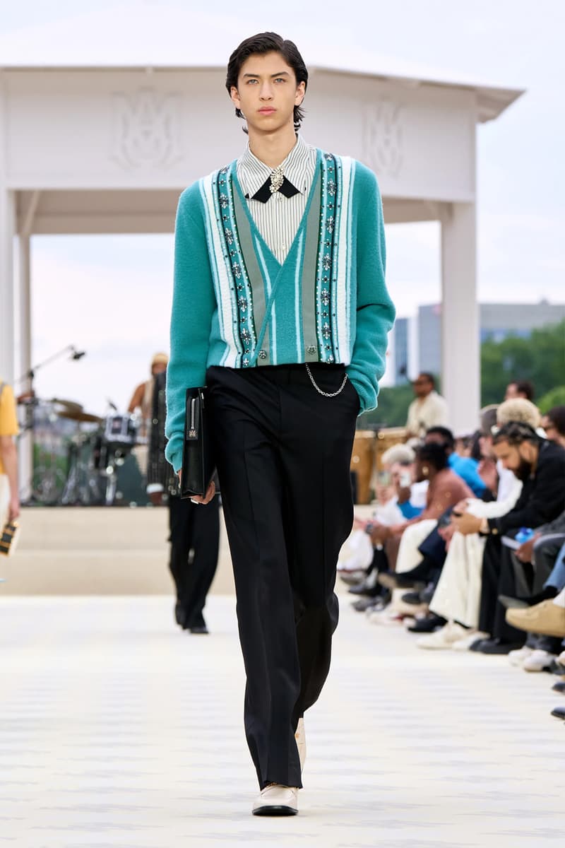 AMIRI SS25 Combines 19th Century Western Tropes Combines Western Tropes With the '70s Jazz Flair paris fashion week collection mike amiri The Yussef Dayes Experience maluma kyle kuzma french montana