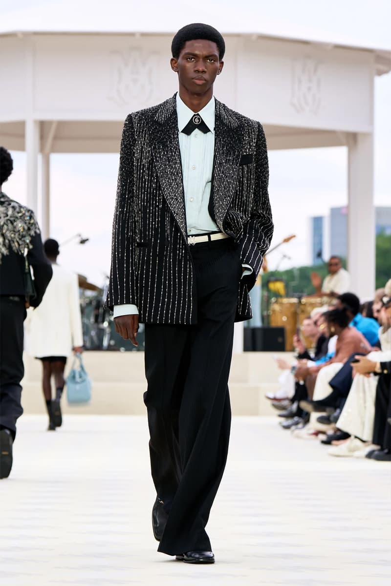 AMIRI SS25 Combines 19th Century Western Tropes Combines Western Tropes With the '70s Jazz Flair paris fashion week collection mike amiri The Yussef Dayes Experience maluma kyle kuzma french montana