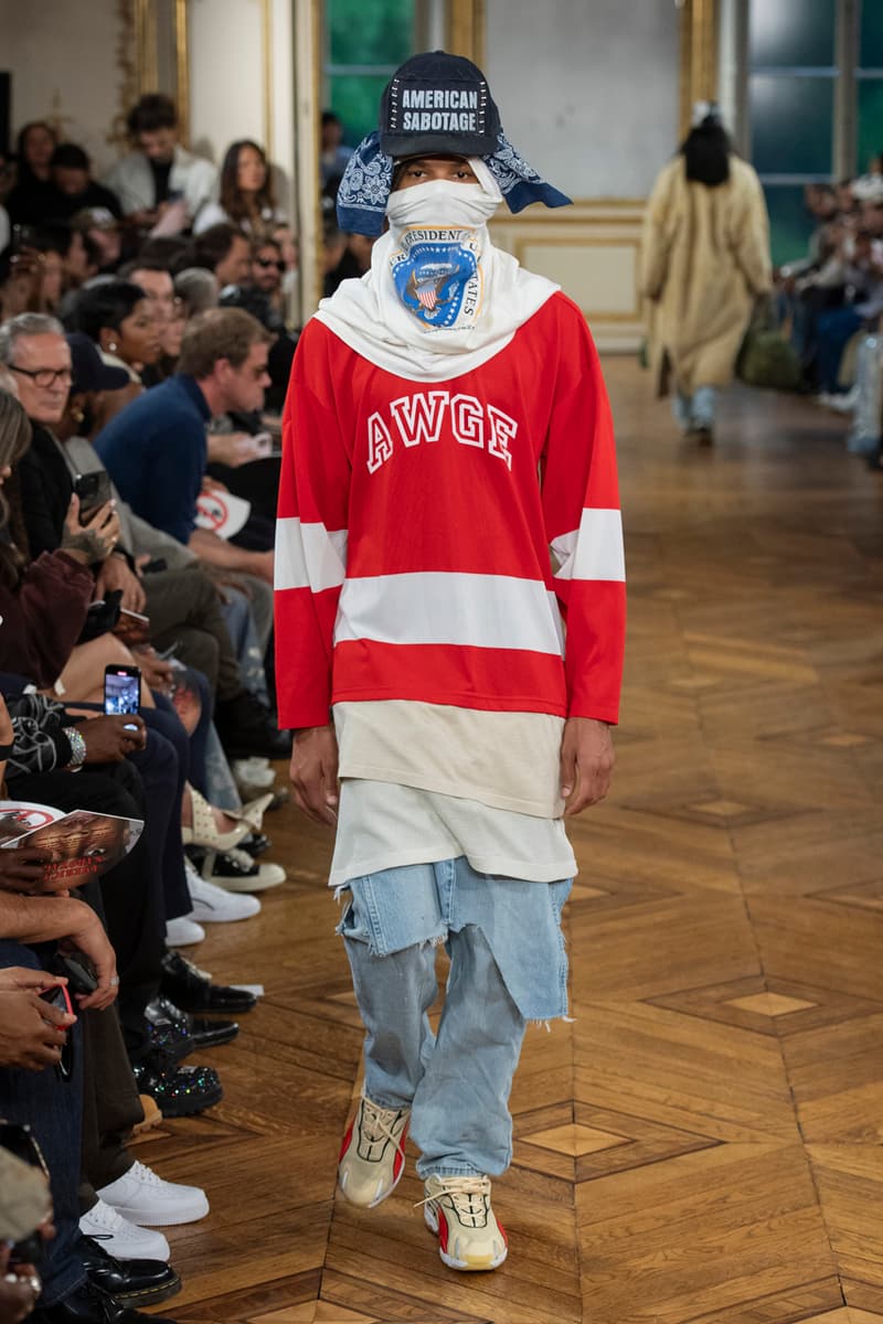 A$AP Rocky Makes Paris Fashion Week Debut with First AWGE Runway Collection Spring/Summer 2025 Paris fashion week ss25 pfw rihanna 