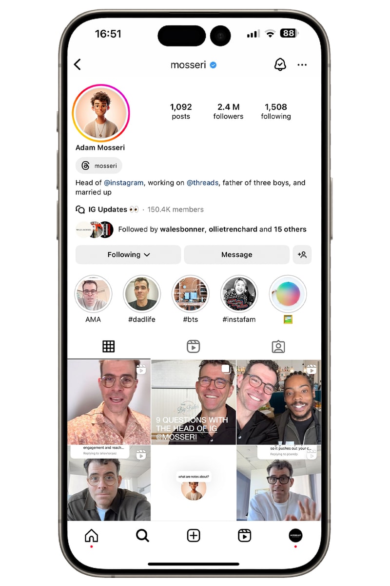 Interview Head of Instagram Adam Mosseri CEO Mark Zuckerburg Tech AI Meta Culture Creators Tiktok Twitter X Youtube Shorts