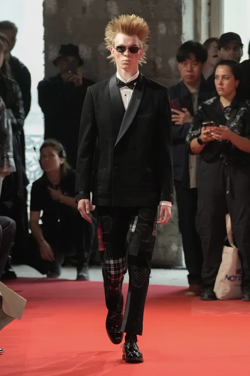 Junya Watanabe SS25 Paris Fashion Week Collection japanese brand cdghp collaborations punk denim tuxedos patchwork