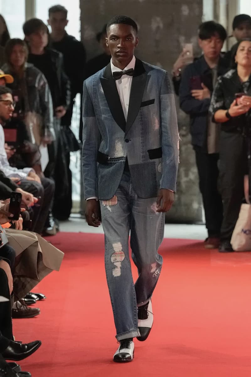 Junya Watanabe SS25 Paris Fashion Week Collection japanese brand cdghp collaborations punk denim tuxedos patchwork