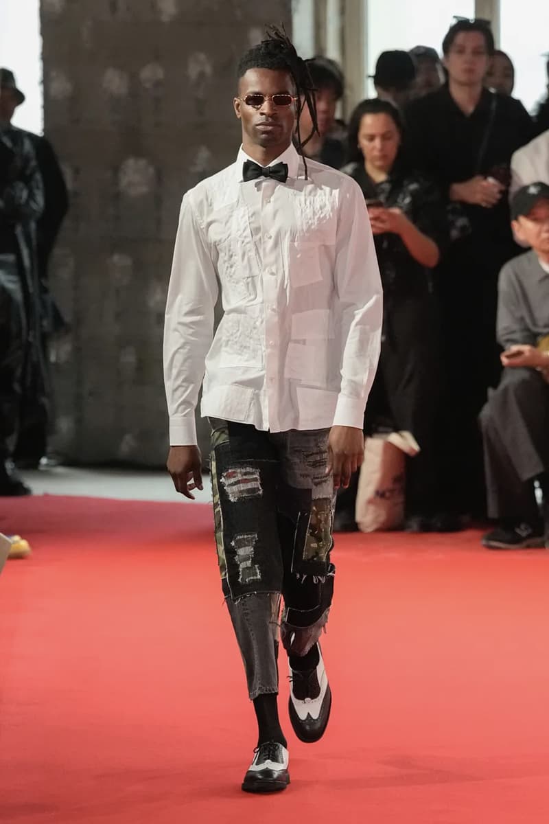 Junya Watanabe SS25 Paris Fashion Week Collection japanese brand cdghp collaborations punk denim tuxedos patchwork