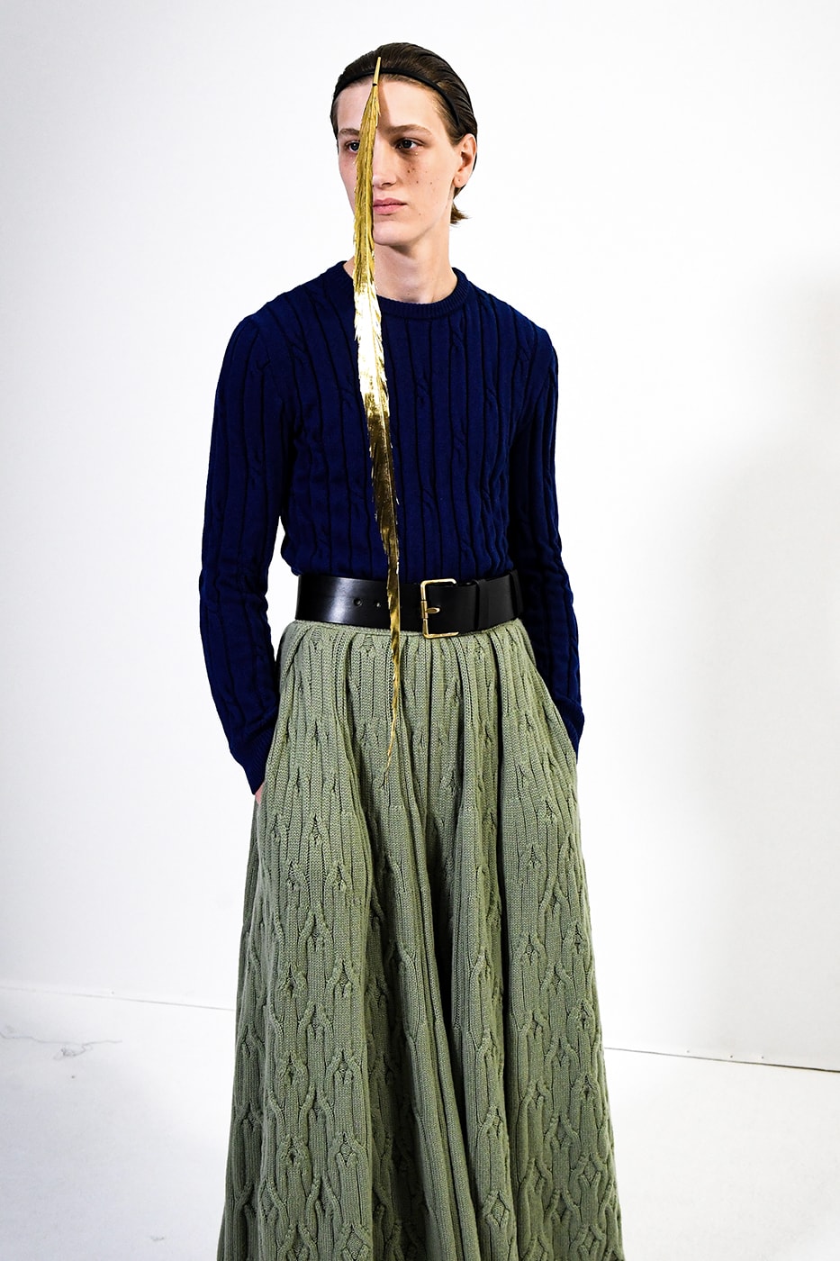 LOEWE SS25 Paris Fashion Week Jonathan Anderson Collection menswear feather radical silhouette opulent lvmh luxury