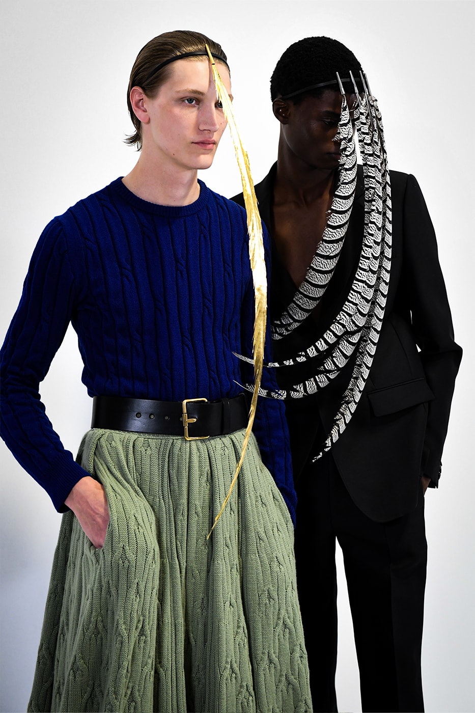 LOEWE SS25 Paris Fashion Week Jonathan Anderson Collection menswear feather radical silhouette opulent lvmh luxury