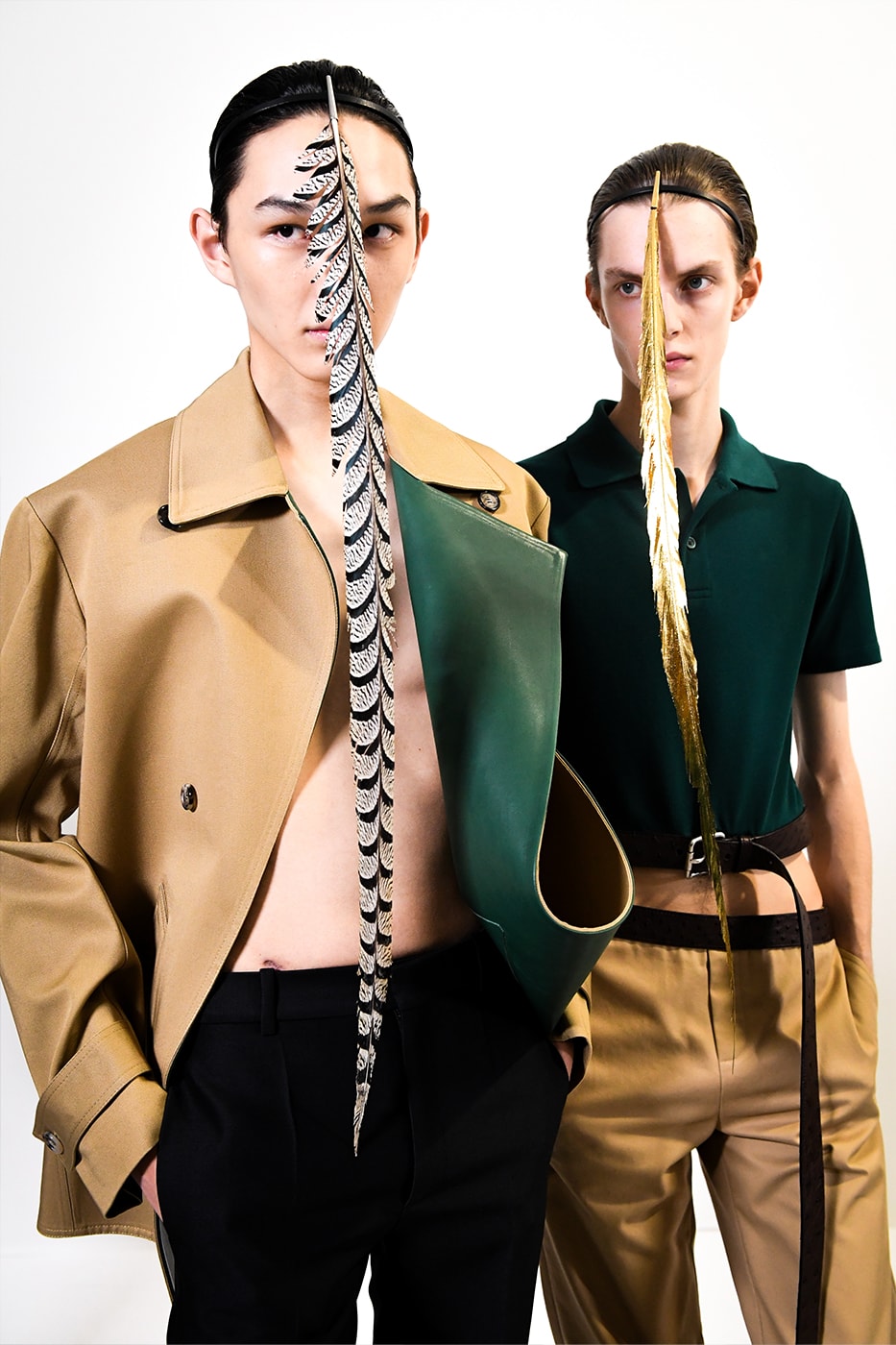 LOEWE SS25 Paris Fashion Week Jonathan Anderson Collection menswear feather radical silhouette opulent lvmh luxury