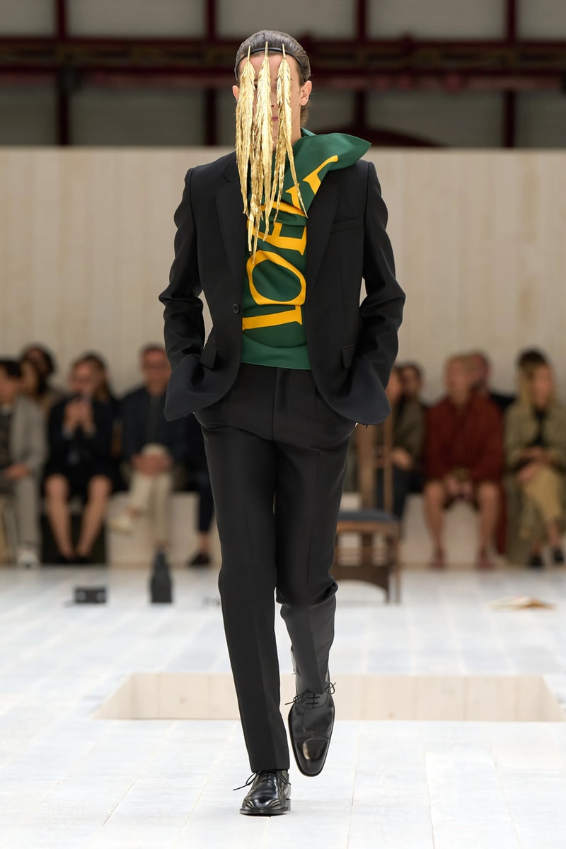 LOEWE SS25 Paris Fashion Week Jonathan Anderson Collection menswear feather radical silhouette opulent lvmh luxury