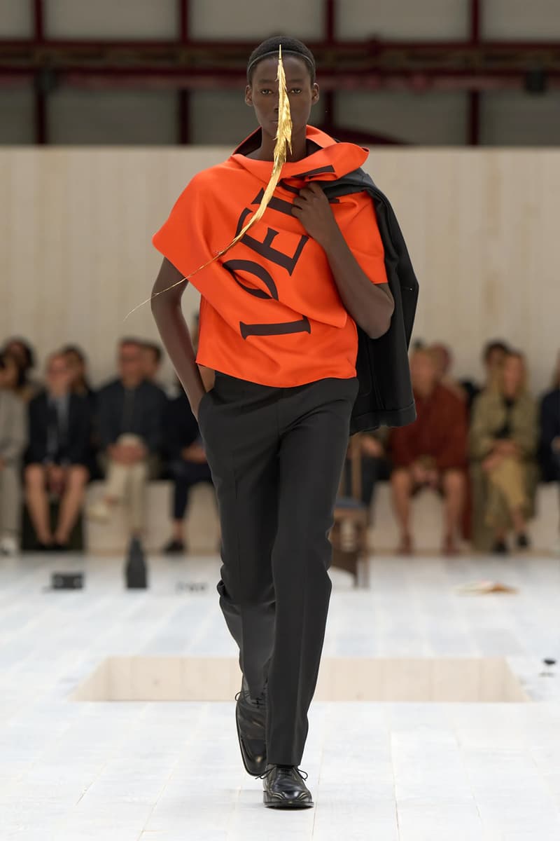 LOEWE SS25 Paris Fashion Week Jonathan Anderson Collection menswear feather radical silhouette opulent lvmh luxury