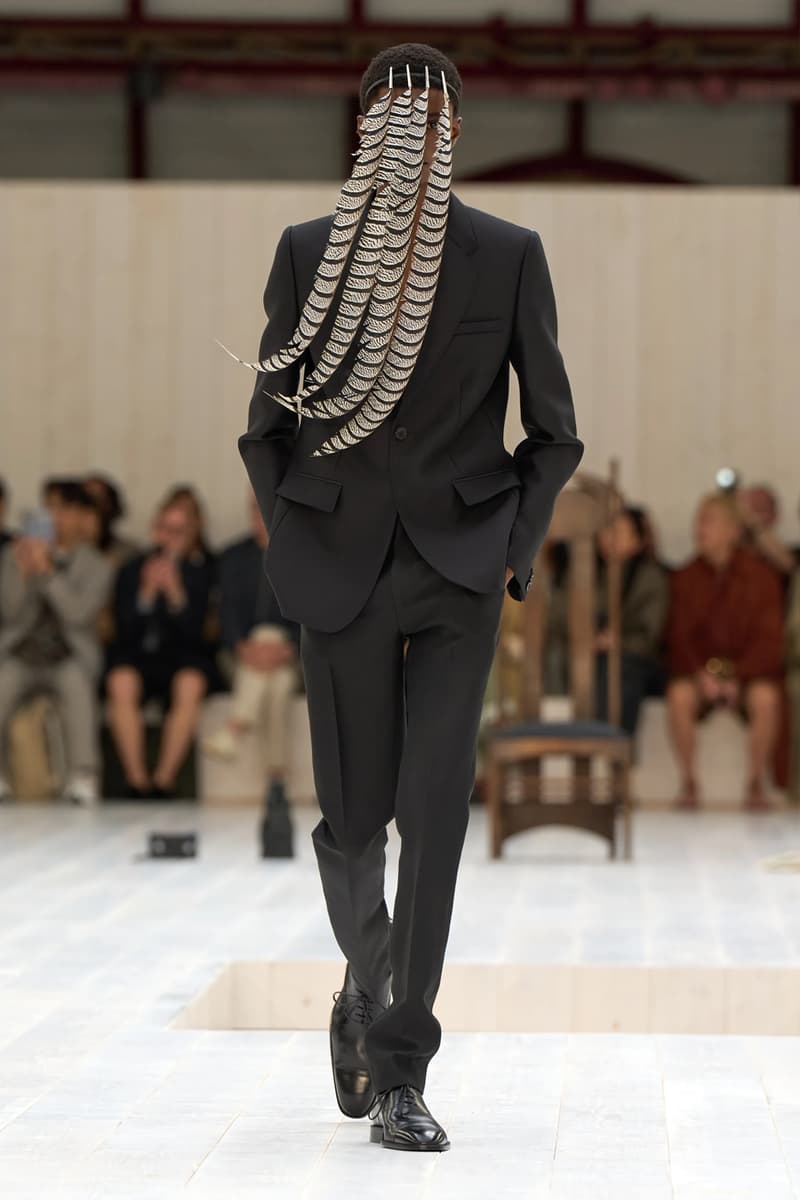 LOEWE SS25 Paris Fashion Week Jonathan Anderson Collection menswear feather radical silhouette opulent lvmh luxury