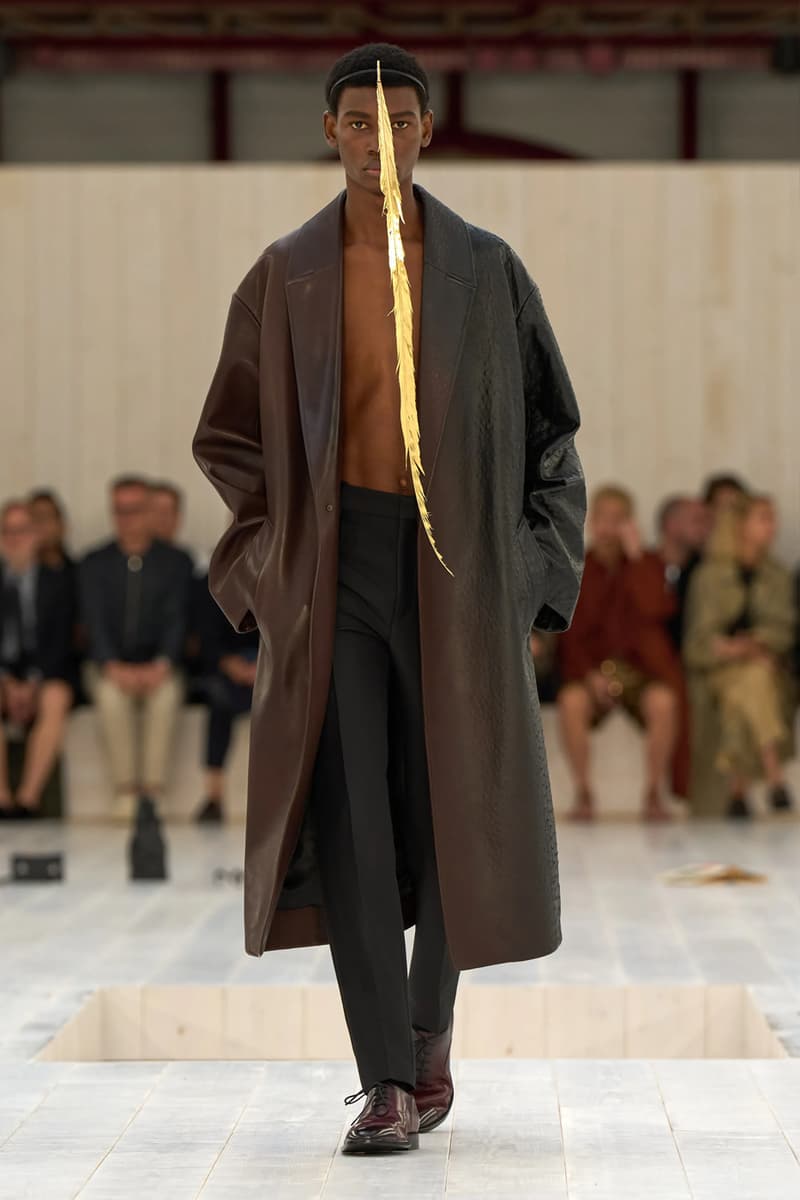 LOEWE SS25 Paris Fashion Week Jonathan Anderson Collection menswear feather radical silhouette opulent lvmh luxury