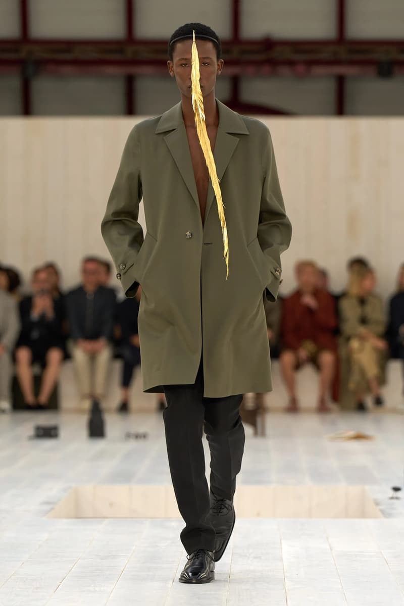 LOEWE SS25 Paris Fashion Week Jonathan Anderson Collection menswear feather radical silhouette opulent lvmh luxury