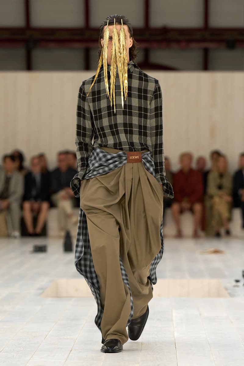 LOEWE SS25 Paris Fashion Week Jonathan Anderson Collection menswear feather radical silhouette opulent lvmh luxury