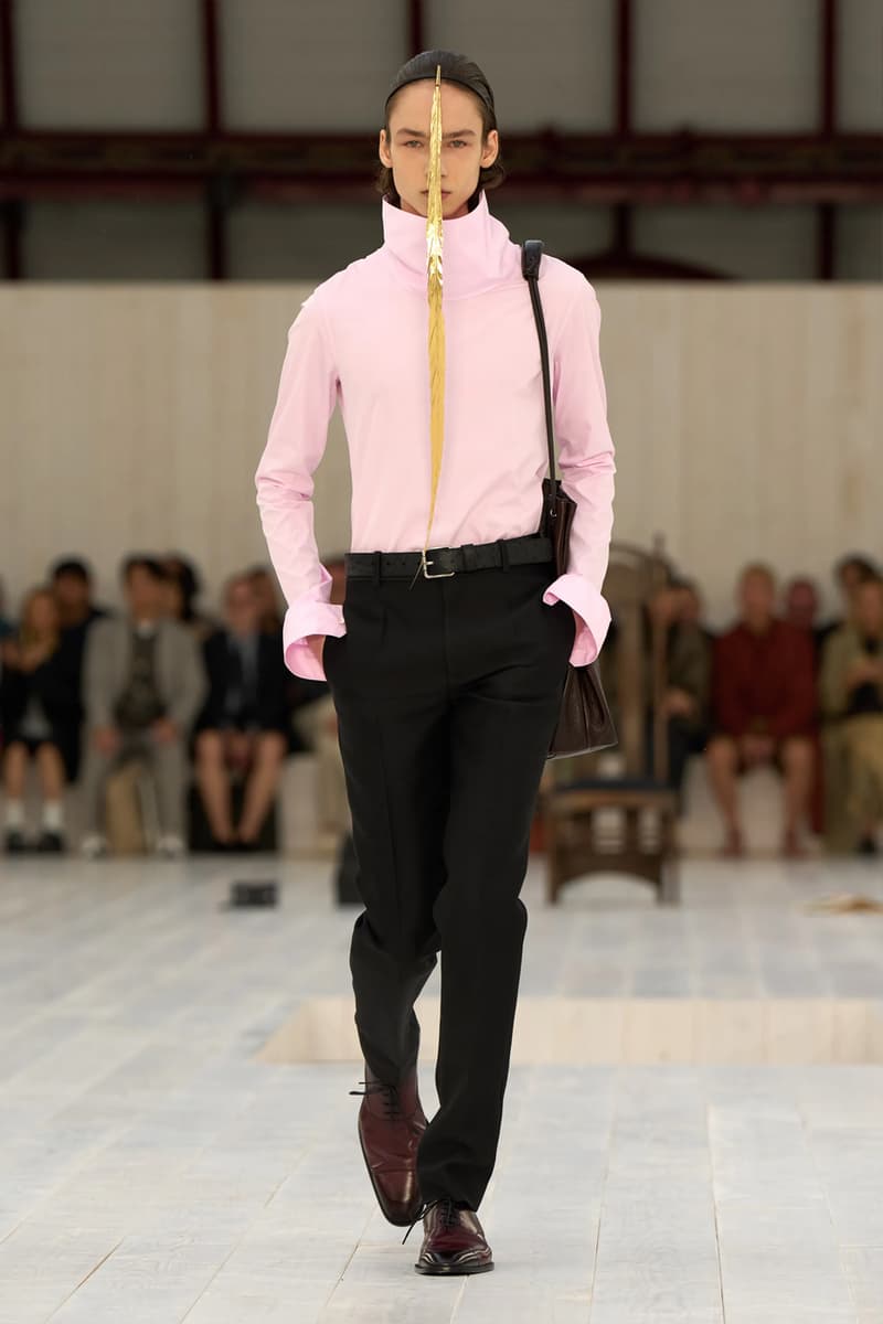 LOEWE SS25 Paris Fashion Week Jonathan Anderson Collection menswear feather radical silhouette opulent lvmh luxury