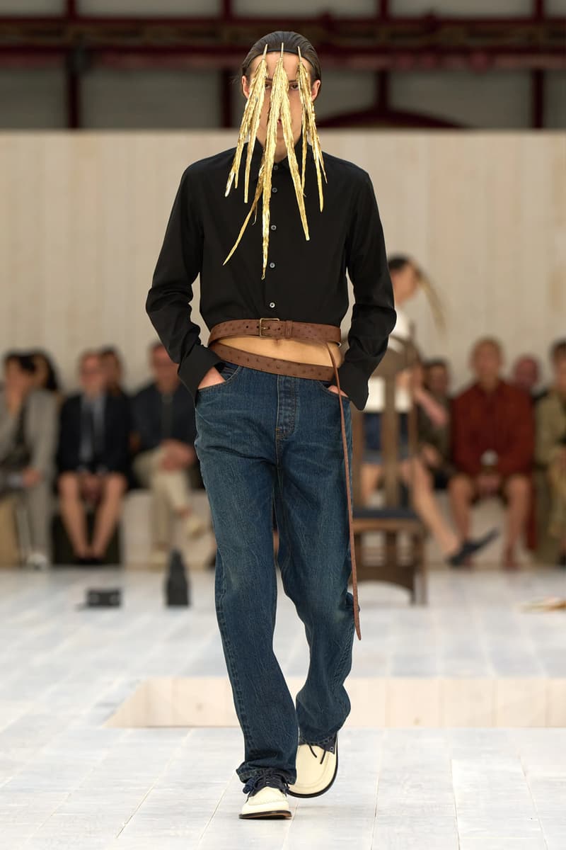 LOEWE SS25 Paris Fashion Week Jonathan Anderson Collection menswear feather radical silhouette opulent lvmh luxury