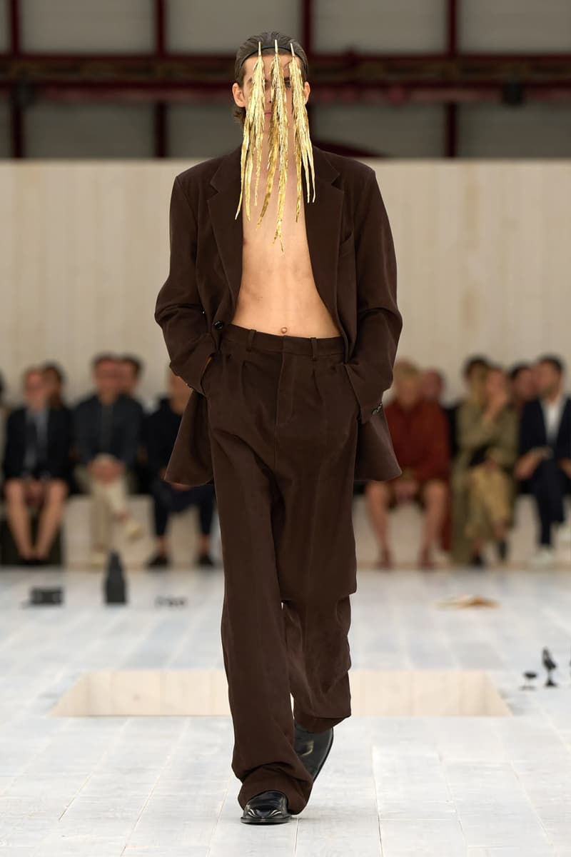 LOEWE SS25 Paris Fashion Week Jonathan Anderson Collection menswear feather radical silhouette opulent lvmh luxury