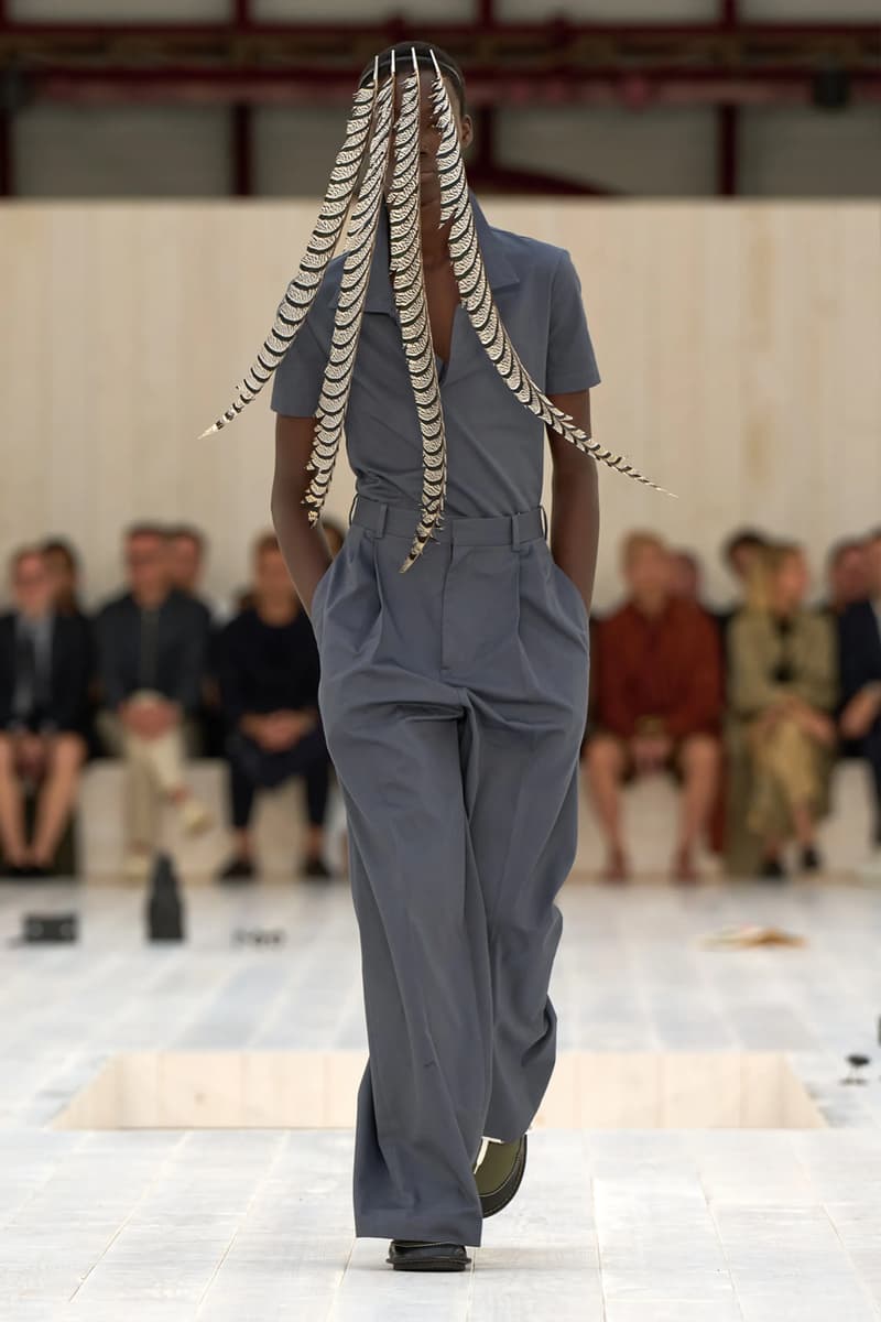 LOEWE SS25 Paris Fashion Week Jonathan Anderson Collection menswear feather radical silhouette opulent lvmh luxury