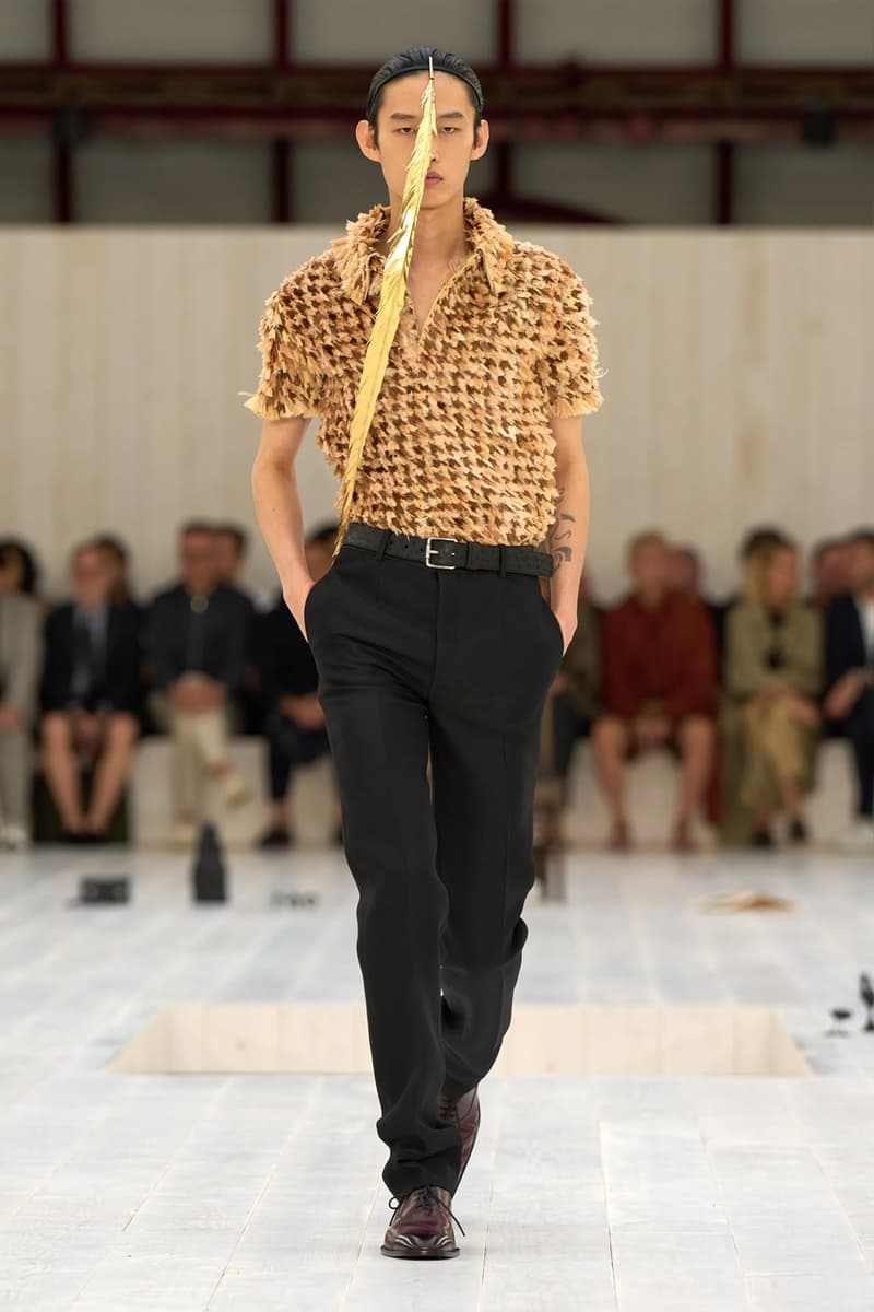 LOEWE SS25 Paris Fashion Week Jonathan Anderson Collection menswear feather radical silhouette opulent lvmh luxury