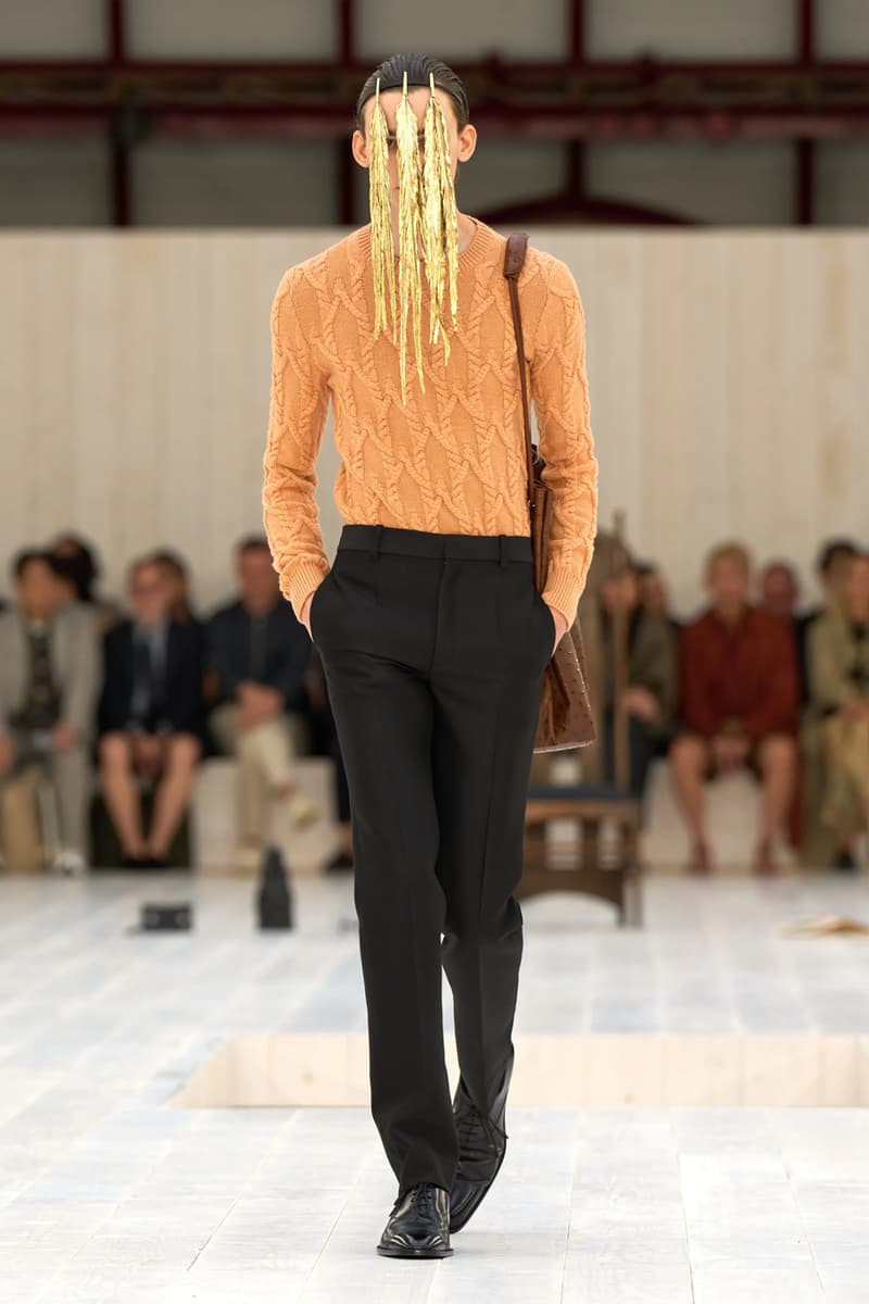 LOEWE SS25 Paris Fashion Week Jonathan Anderson Collection menswear feather radical silhouette opulent lvmh luxury