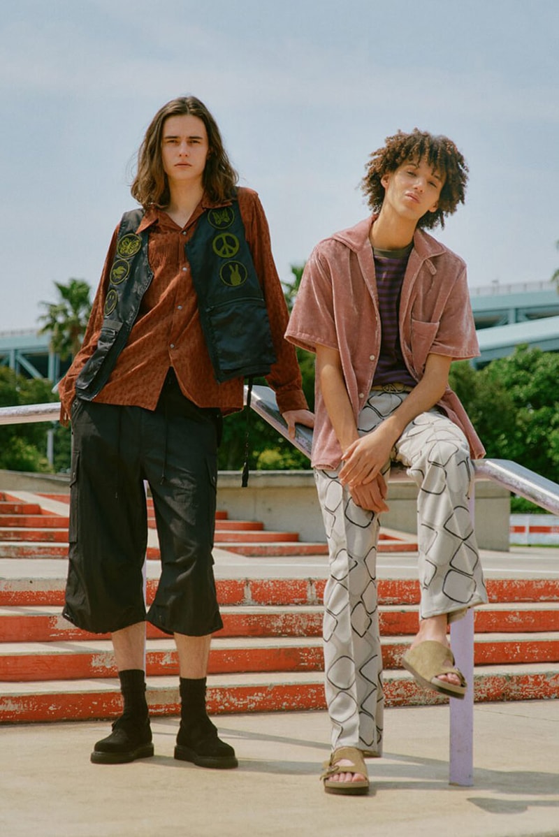 NEEDLES Reveals Striking Spring/Summer 2025 Collection paris release tracksuit fashion week jacket blazer pattern print button pants trouser skirt track suit sweat suit shorts shirt long short sleeve price drop lookbook nepenthes offering presentation capsule japan tokyo new york city nyc drop cop