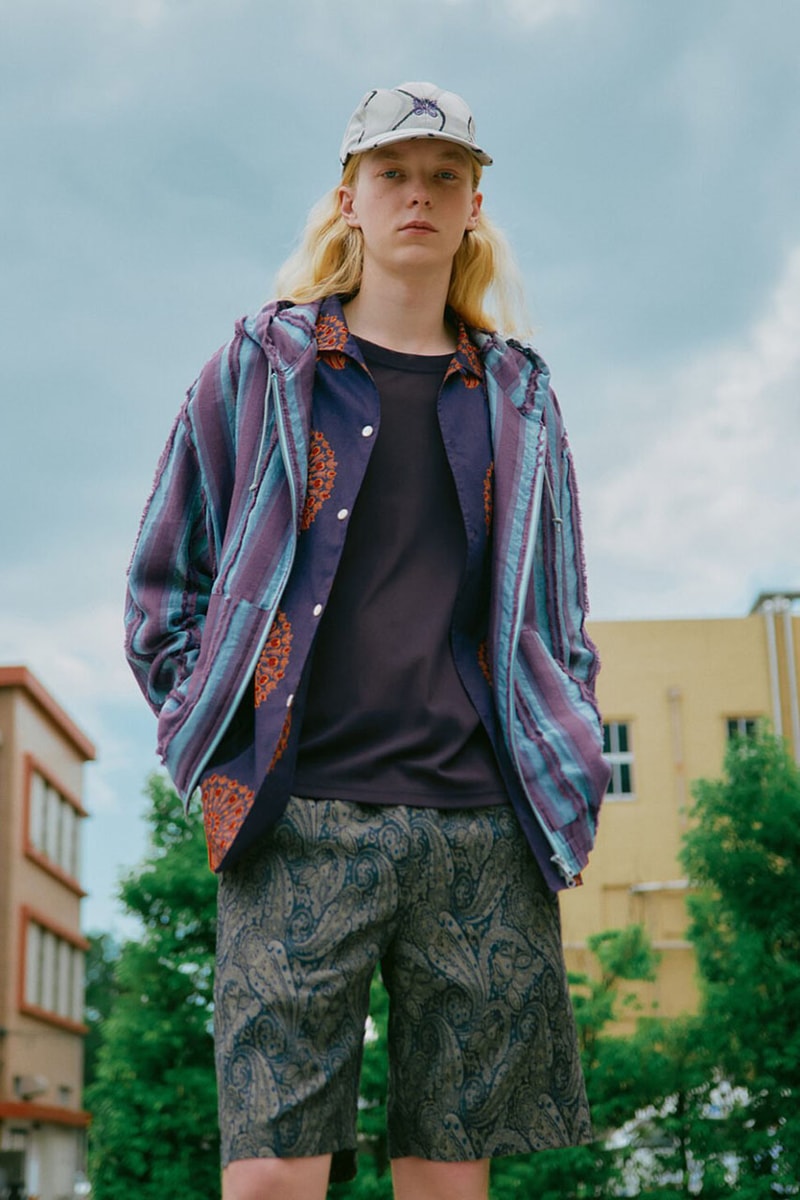 NEEDLES Reveals Striking Spring/Summer 2025 Collection paris release tracksuit fashion week jacket blazer pattern print button pants trouser skirt track suit sweat suit shorts shirt long short sleeve price drop lookbook nepenthes offering presentation capsule japan tokyo new york city nyc drop cop