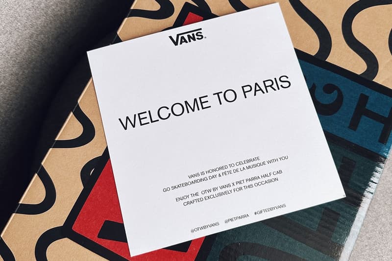 Parra x OTW by Vans Present Collaborative Half Cab for Go Skateboarding Day 2024 drop release upper skate ollie price drop upper suede leather logo music dat paris amsterdam streetwear fashion france flag fashion week