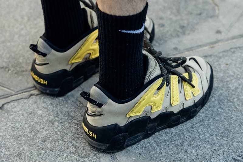 Best Footwear Trends at Paris Fashion Week Men's SS25 adidas wales bonner sambas gazelles nike uptempo shox asics cp company gel kayano new balance dior uggs denim tears