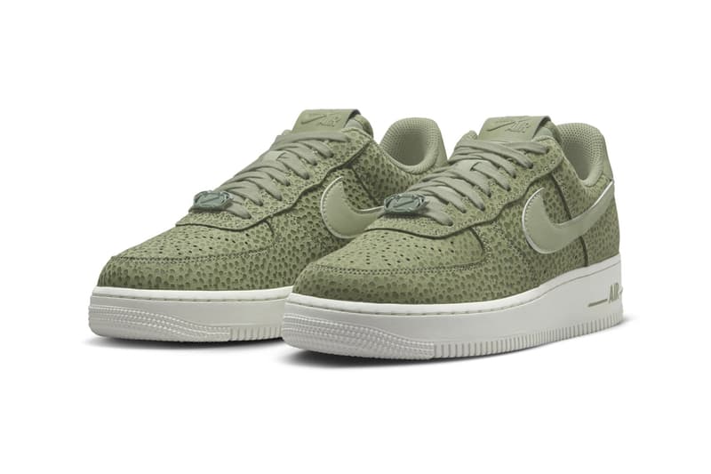 Nike Air Force 1 Low Safari Oil Green Phantom FV6519-200 FV6519-001 Release Info