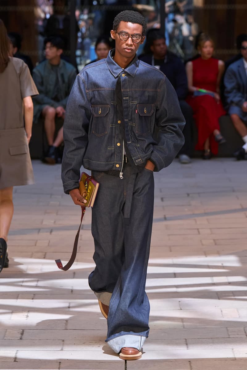 Sacai SS25 Nike WTAPS Levi's Paris Fashion Week Show collaborations james dean speed car auto racer riffs chitose abe japanese streetwear workwear brand j.m. weston 