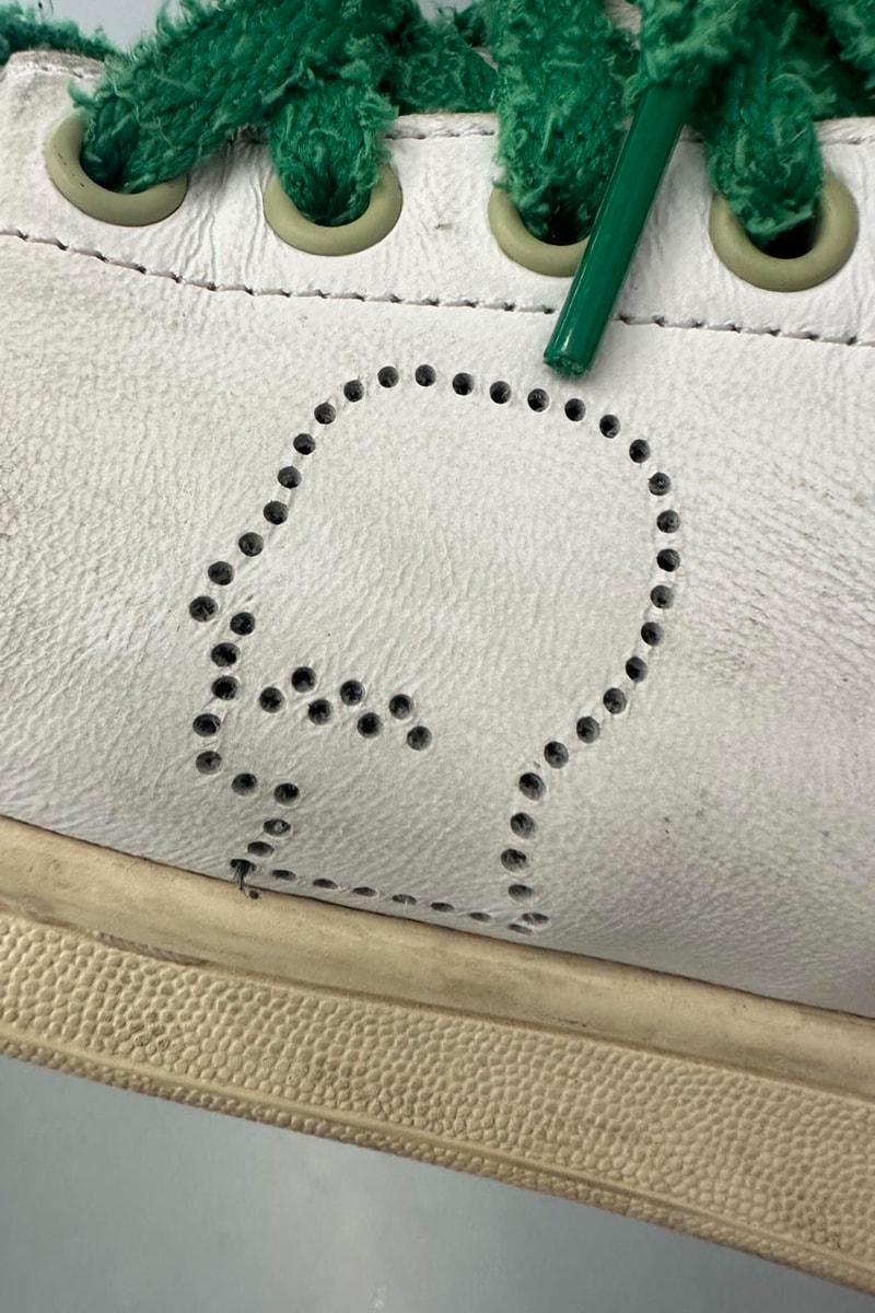 Kyle Ng Previews the Brain Dead x adidas Stan Smith footwear sneaker shoe release upper suede leather collab logo tongue lace green colorway white bowling shoe first collaboration release date link price farmtactics