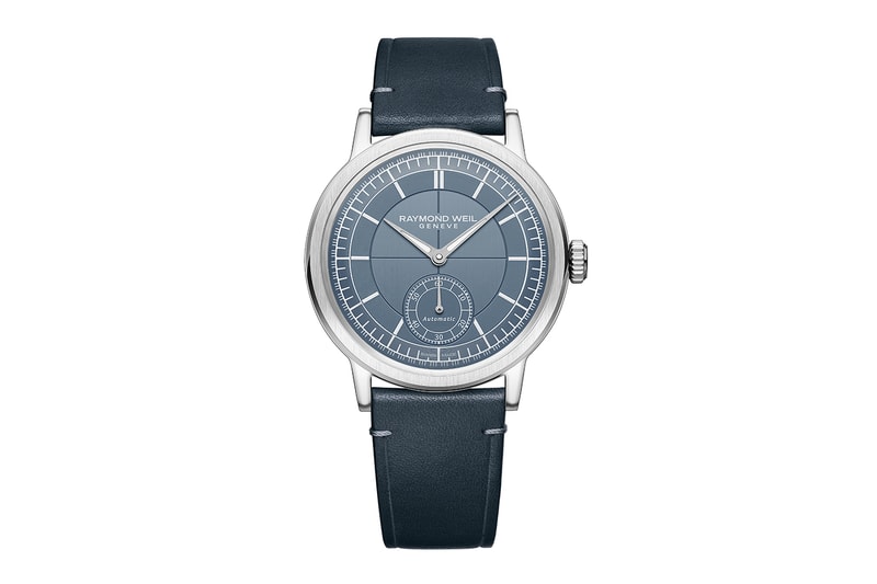 Raymond Weil Millesime Automatic Small Seconds Denim Blue Release Info GPHG challenge prize 2023 RW4251 open caseback navy blue calf leather strap