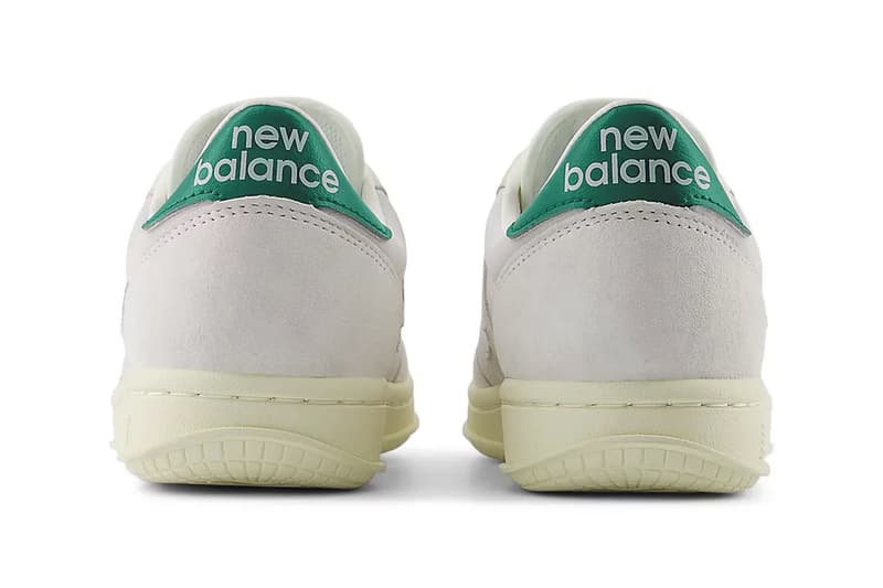 New Balance T500 “Sea Salt/Nori” Release Info retro on-court sneaker style premium pigskin suede nubuck NB logo 