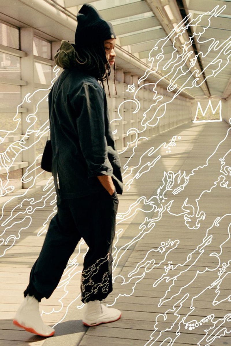 Maharishi Presents Full "Maha Basquiat" Collection jean michel artist collab capsule lunar new year outerwear utilitarian garment fashion clothing link Hardy Blechman nyc new york city artist art Pez Dispenser Nu-Nile london embroidery dpm bonsai forest chalk