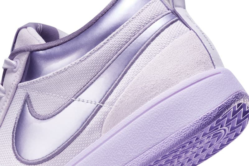 First Look at the Nike Book 1 "Lilac Bloom" FJ4249-500 july 18 snkrs devin booker swoosh purple phoenix suns nba basketball shoes