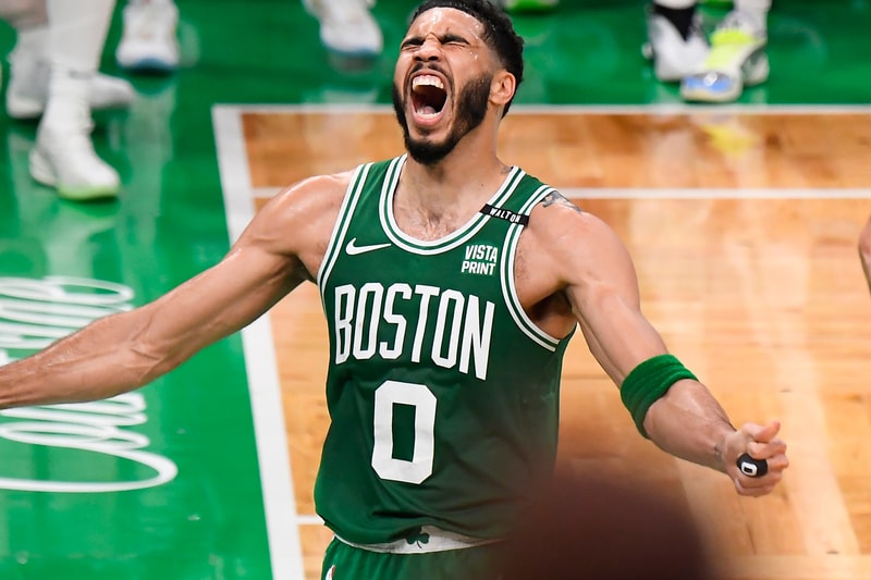 Jayson Tatum Signs Largest Contract in NBA History With $315 Million USD Extension with Boston Celtics supermax five-year extension contract jaylen brown basketball jordan deuce