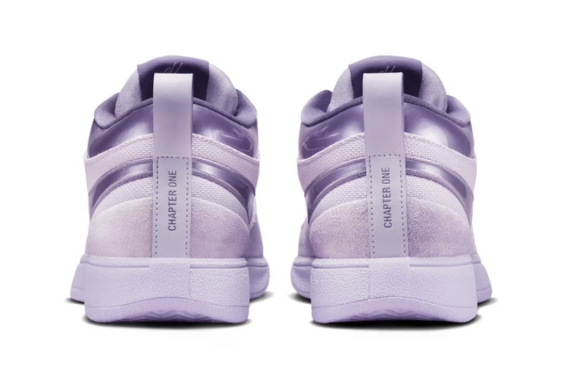 First Look at the Nike Book 1 "Lilac Bloom" FJ4249-500 july 18 snkrs devin booker swoosh purple phoenix suns nba basketball shoes